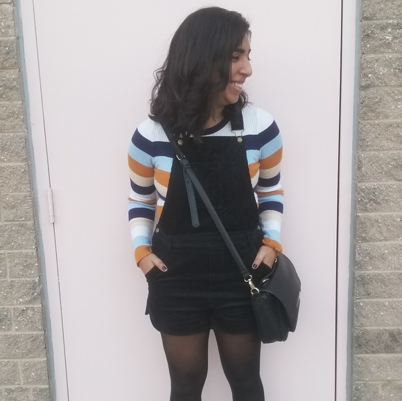 🏷CLEARANCE OPHELIA BLACK CORDUROY SHORT OVERALL - Picture 8 of 8